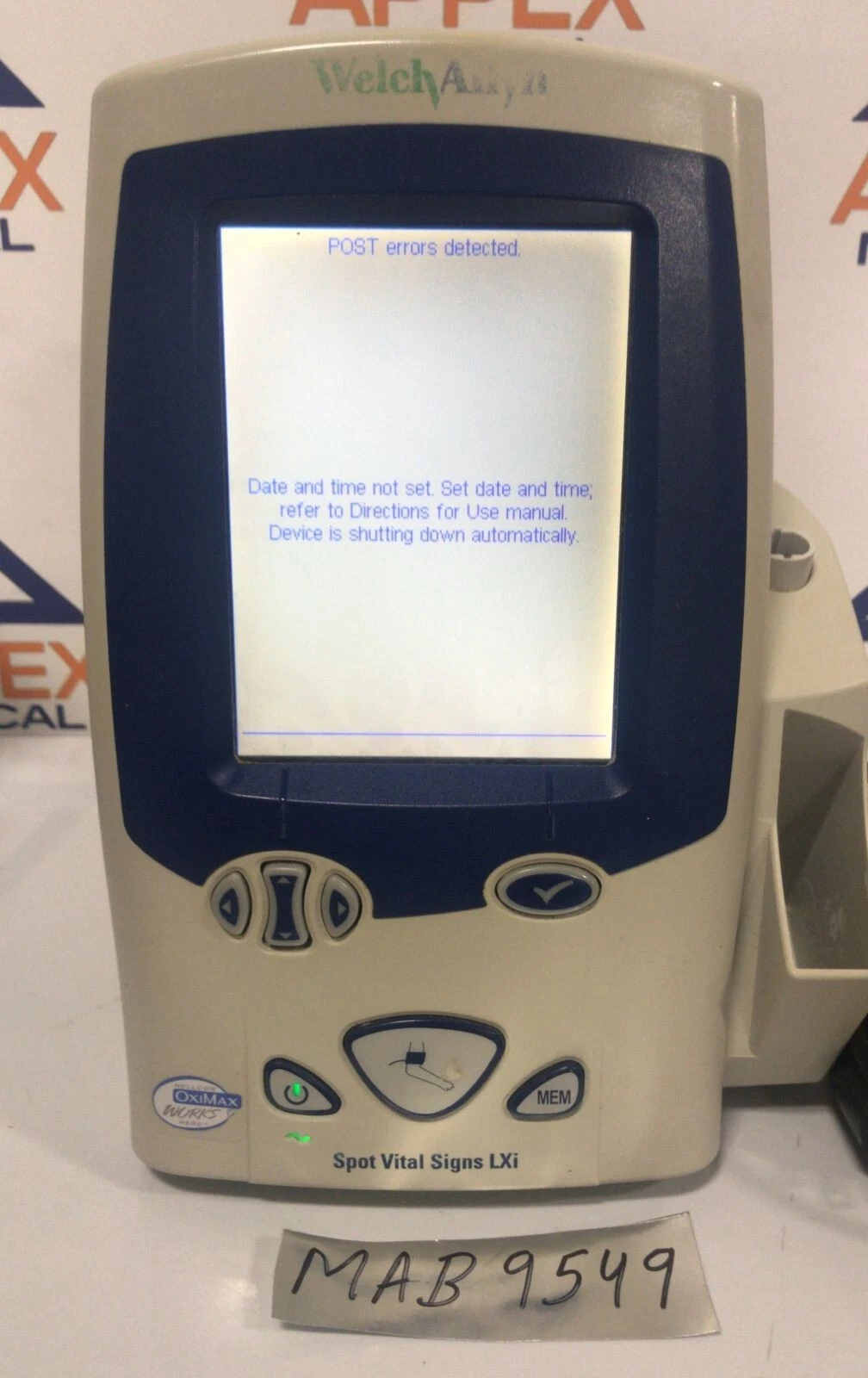 Welch Allyn LXI Spot Vital Signs Monitor -MAB-9549