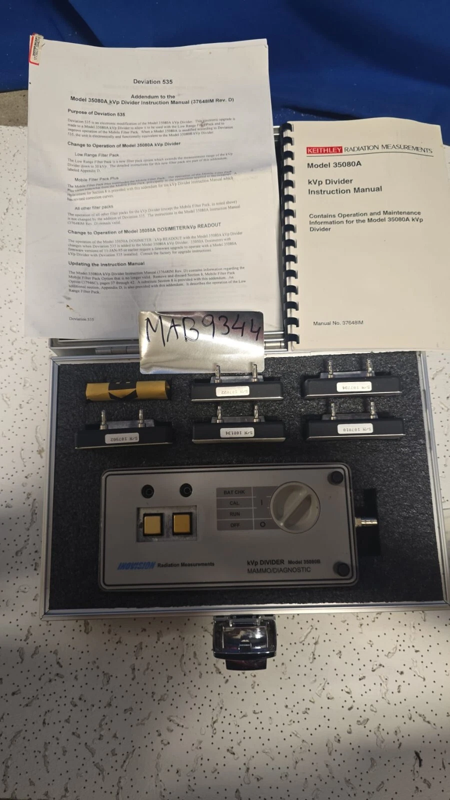 Inovision Radiation Measurements 35080B kVp Divider W/5PACKS-MAB-9344