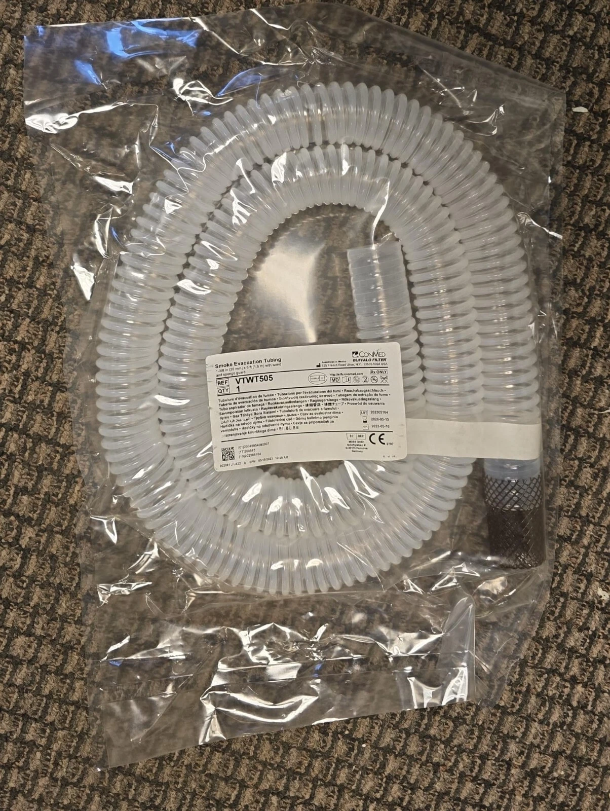 CONMED CORPORATION REF VTWT505 Smoke Evacuation Tubing-MAB-9251