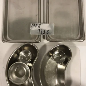 Surgical Stainless Steel 2XTRAYS 2XKIDNEY TRAYS 2X CUPS 1XJAR 7PCS-MAB-9425