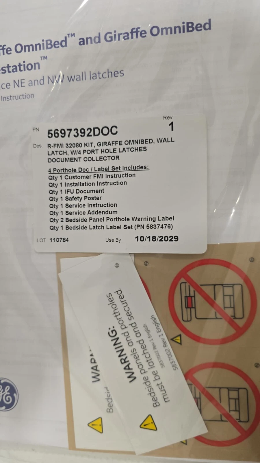 GE GIRAFFE Omnibed R-FMI32080 Kit- P/N5697392 - (MAB-9961) - Image 5