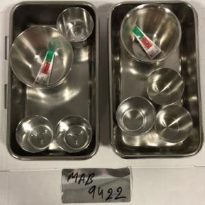 STAINLESSSTEEL 4XMEDICINE CUPS ON 1XCONTAINER X2SETS-MAB-9422