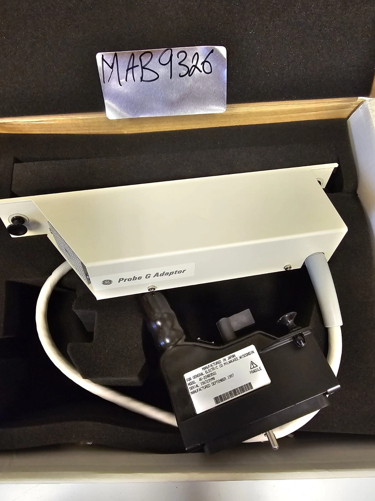 GE Ultrasound P/N B9714AR RT3000 type-G ADAPTER -MAB-9326