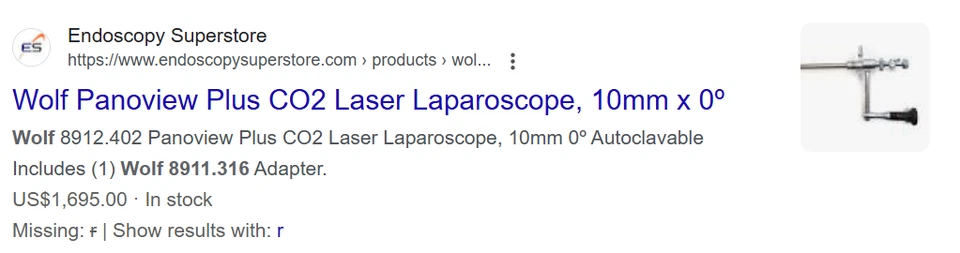 Wolf 8911.316 Panoview Plus CO2 Laser Laparoscope, 10mm x 0º-MAB-9696 - Image 6