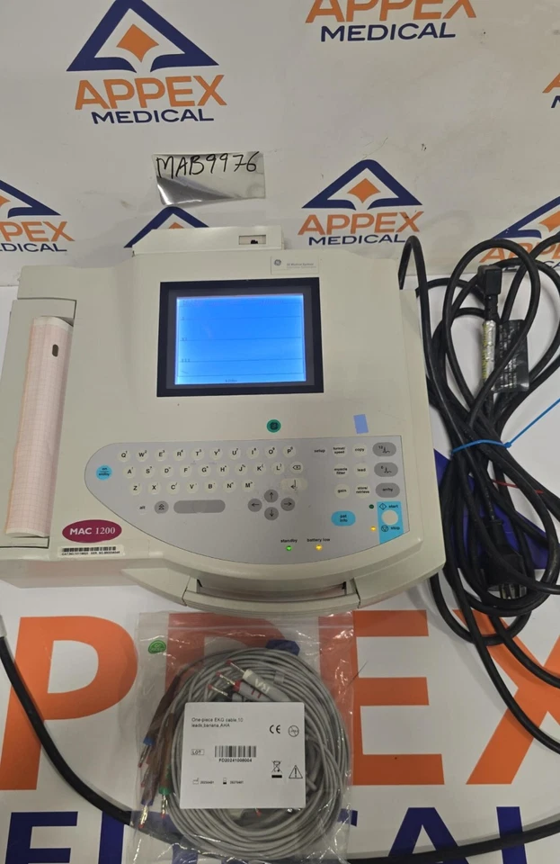 GE MAC1200 Portable ECG Unit w/EKG cable MAB-9976 - Image 3