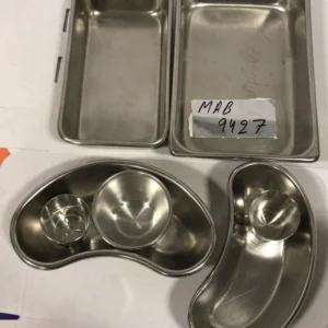 Surgical Stainless Steel 2XCONTAINERS 2XKIDNEY TRAYS 2X CUPS 1XJAR 7PCS-MAB-9427